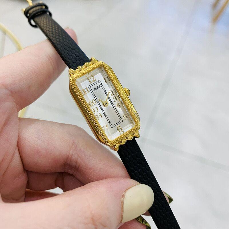 The Watch Is Small, Fine Leather, Genuine Leather Strap, Square, Small, Clear, Light Luxury, Niche Women'S Watch, Small Plate.