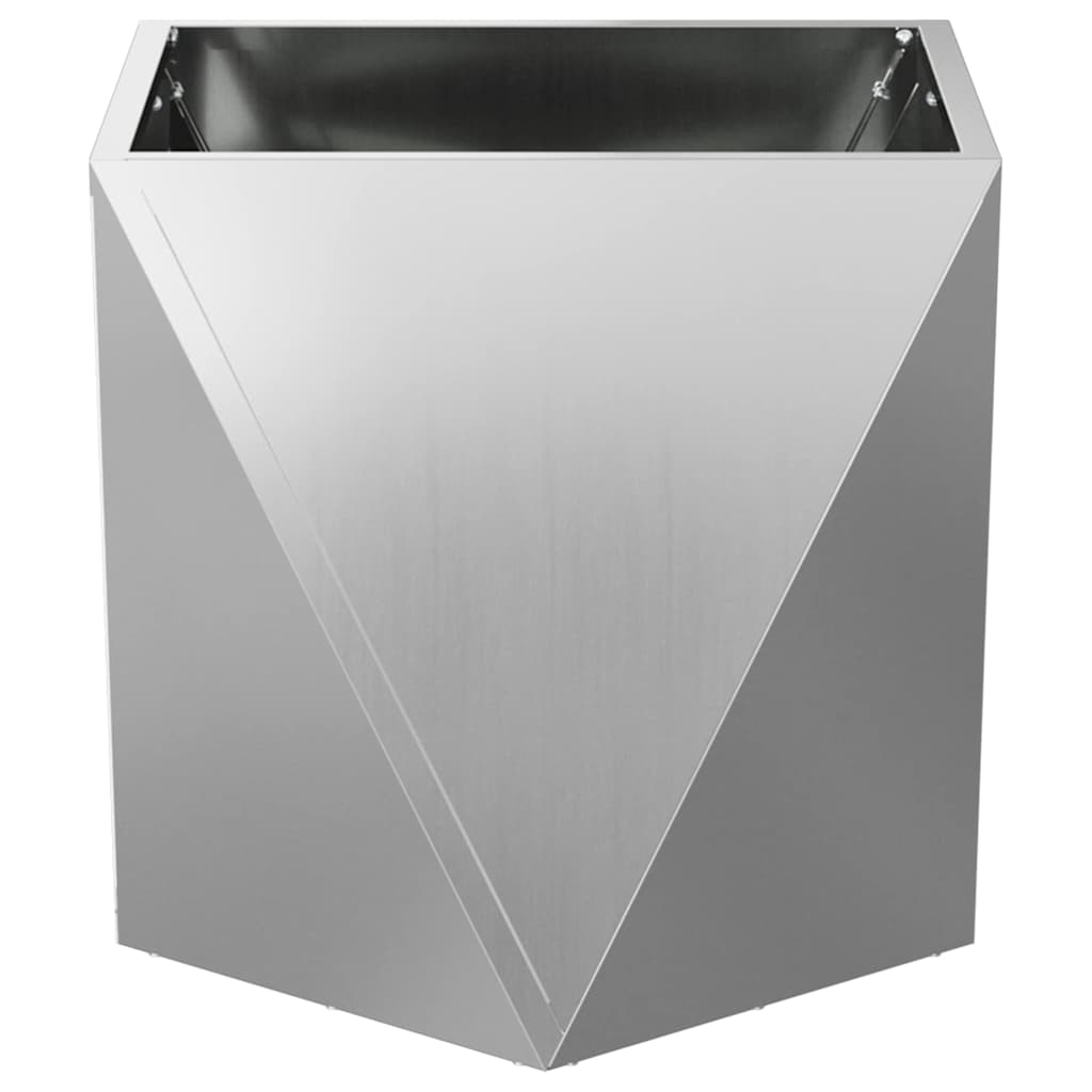 Plant Pot Silver 40 X 40 X 40 Cm Galvanized Steel