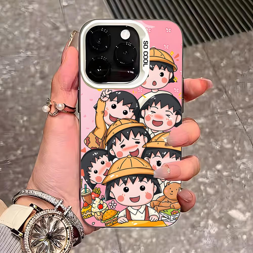 Chibi Maruko-chan Phone Case For IPhone 17 Pro Max 16 15 14 13 11 12 Mini Xs Xr 8 Plus Se Color Silver Cover