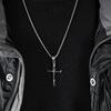 Stainless Steel Drip Oil Inclined Cross Necklace Niche and Personalized Quality Titanium Steel Pendant