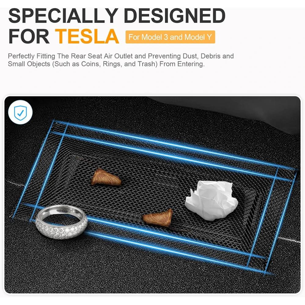 2 Pcs For Tesla Model Y 3 Highland 2025 New Launch 2025 Air Vents Cover Under Seat Outlet Protector Anti-blocking Accessories