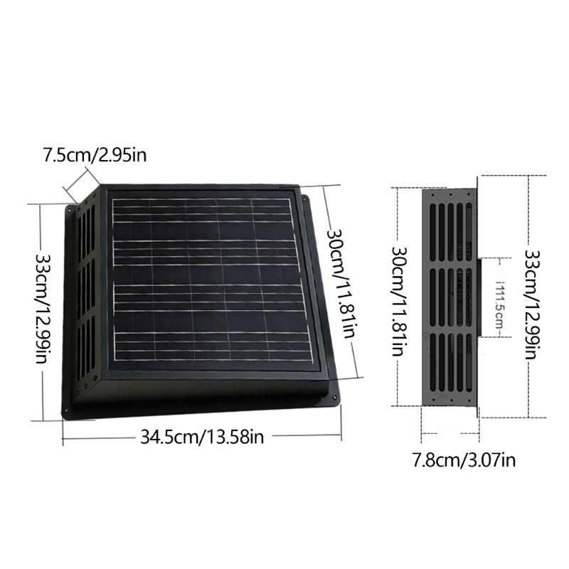 Wentylator wyciągowy słoneczny o średnicy 110 mm z przepływem powietrza 430CFM Wentylator ścienny słoneczny Kanał wentylacyjny 3,6W