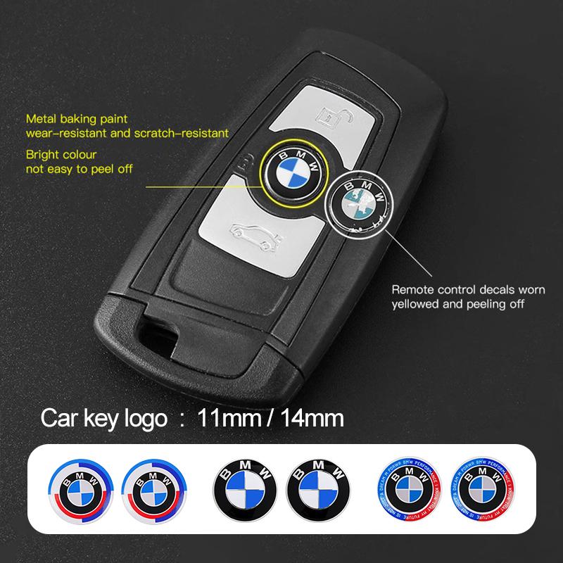 11/14mm Car Key Logo Aluminum Alloy Emblem For BMW F12 F13 G30 G32 F34 F40 F45 F46 X1 X2 X3 X5 X4 X6 X7 F25 F26 G06 G05 E46 E90