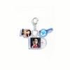 BTS Portachiavi Stile Disco in Vinile, con una Persona Reale, un Personaggio dei Cartoni Animati e un Bastoncino Luminoso – Un Accessorio in Tre Pezzi per Merchandising di Celebrità.