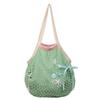 Sac à bandoulière tissé creux en polyester Style coréen Poches Sacs à main en maille Grande capacité Bordure Sacs cabas d'été pour la plage