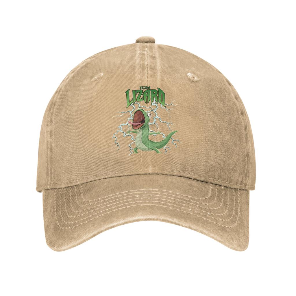 Tom The Lizard  Sun Baseball Cap Hoppers  Streetwear FeUnisex Unisex Washed Trucker Hat High Quality Design Fishing Snapback Cap