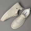 Trendy Men's Genuine Leather Casual Shoes Khaki Color Thick Soled Oxford Shoes Outdoor Men's Sports Shoes Non Slip Free Delivery