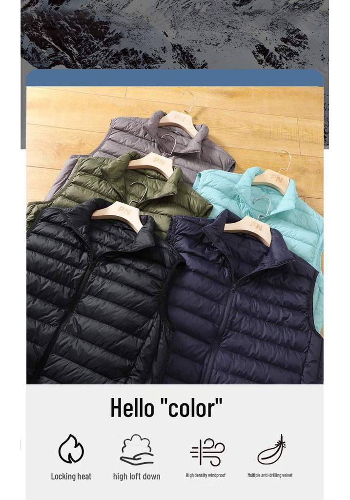 Unisex Lightweight Stand-Up Collar Winter Sport Vest