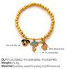 Seaside vacation wind cartoon bear flower DIY multi-pendant gold beaded bracelet summer versatile jewelry