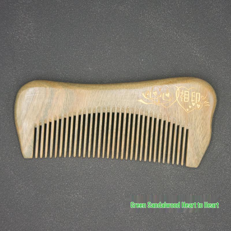 Black Gold and Golden Silk Sandalwood Fine-Tooth Comb, 13cm, Unisex Hair Care Gift