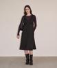 LEUNI Emma Satin Shirred Dress - Black