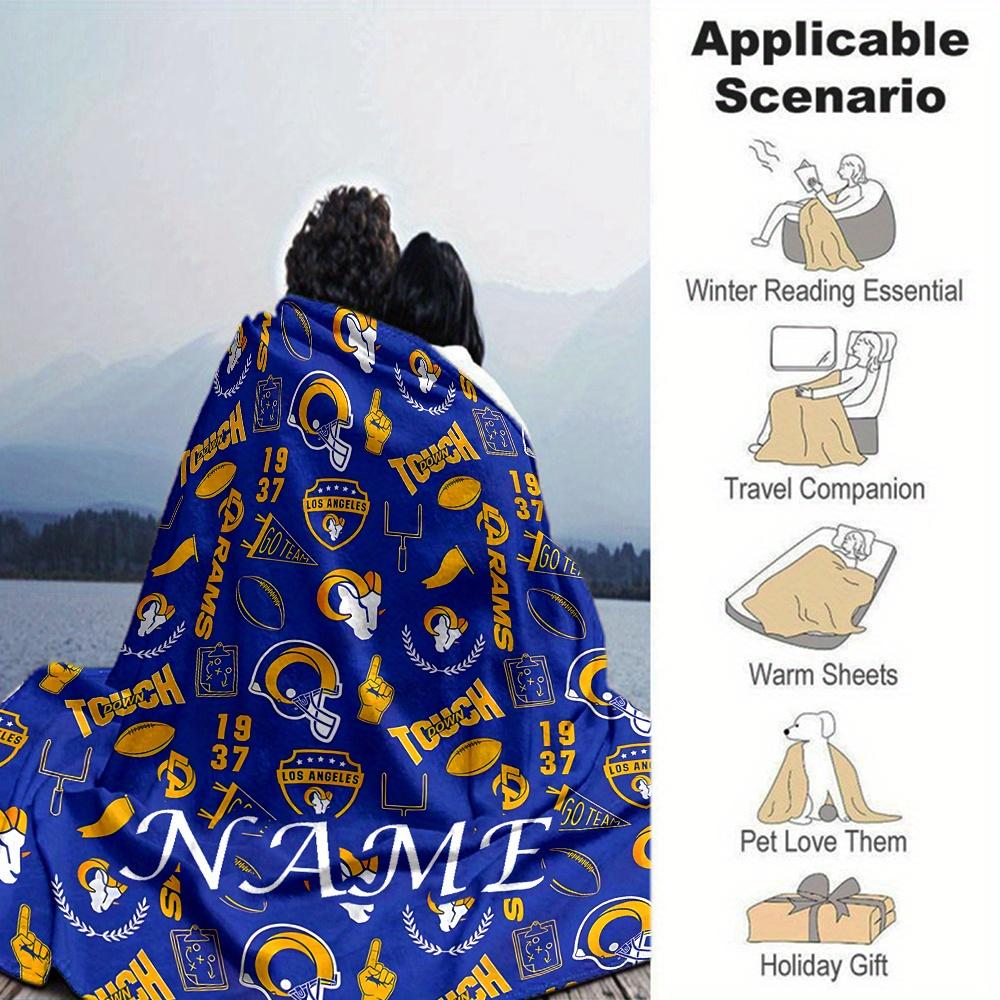 Los Angeles Rams Football Team Four Seasons Blanket Customized With Your Name Lightweight And Warm Perfect Gift For Home Office Camping Sofa Travel