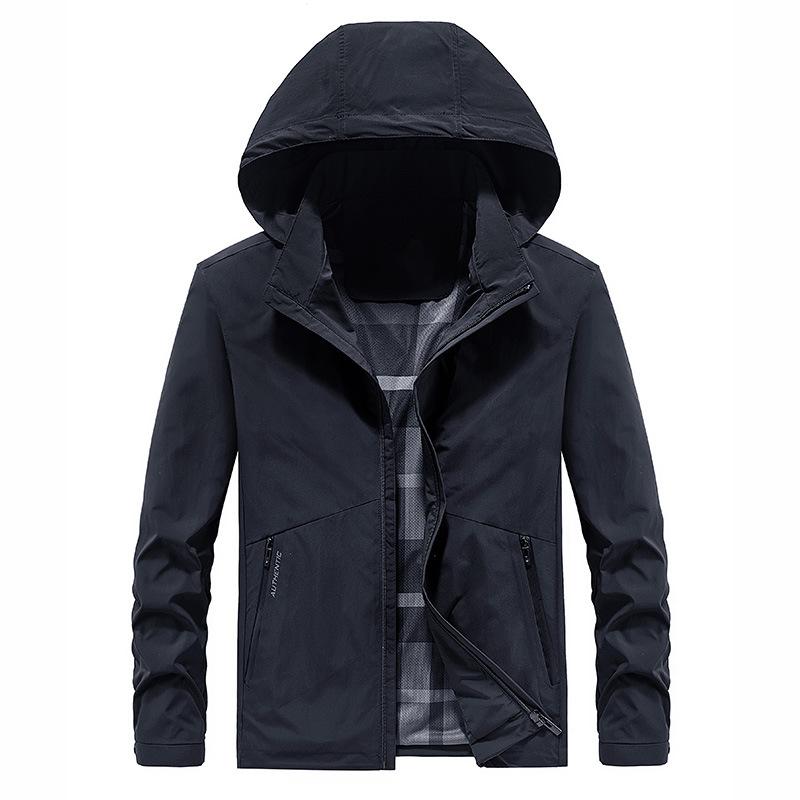 Men's Spring New Casual Large-size Men's Jacket Men's Hat-off Jacket