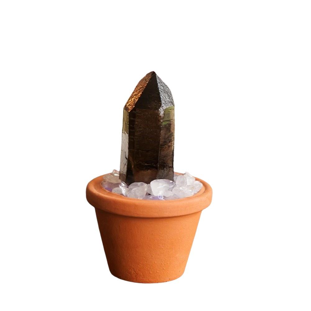 Feng Shui Crystal Stones Potted Plant Mini Decorative Rhinestone Potted Meditation