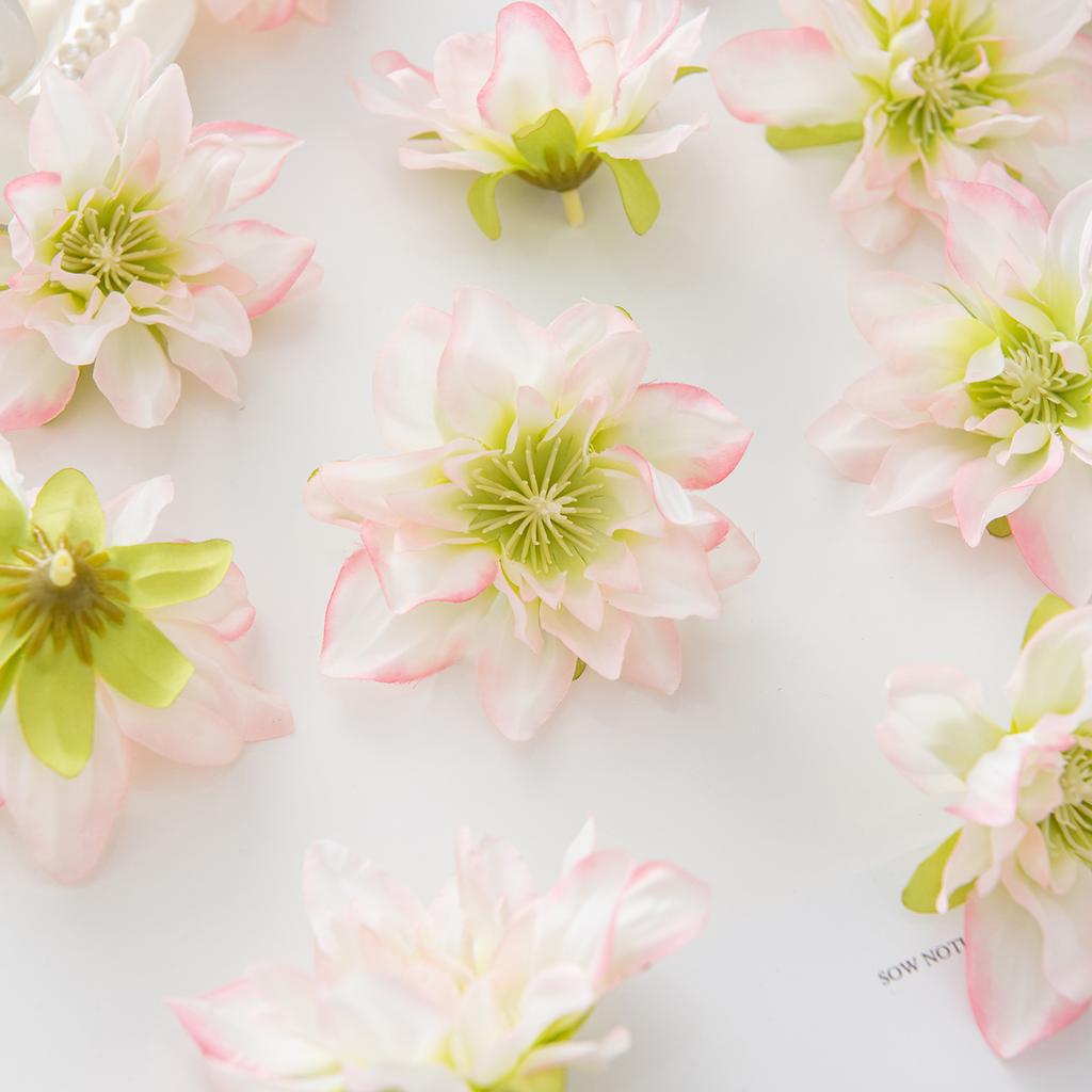 10/20PCS Artificial Flowers Silk Big Lotus Home Room Table Decor Wreaths Wedding Bridal Accessories Headwear Diy Gifts Box Props