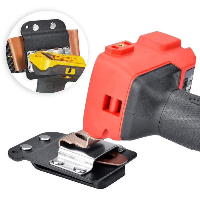 Stainless Steel&Rubber Belt Clamp,Clip-On Tool Holder for Impact,Hand Drills,Tape Measures,Nailer or Any Tools with Hanger Clip