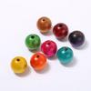 600Pcs Colored Wooden Beads 8Mm Round DIY Craft Beads for Jewelry Making Creative Accessories Natural Wood Smooth Finish Kids