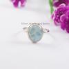 Bague Larimar Naturelle, Bague Pierre Bleue, Argent Sterling 925 Fait Main, Bague Fine Ovale, Cadeau de Mariage