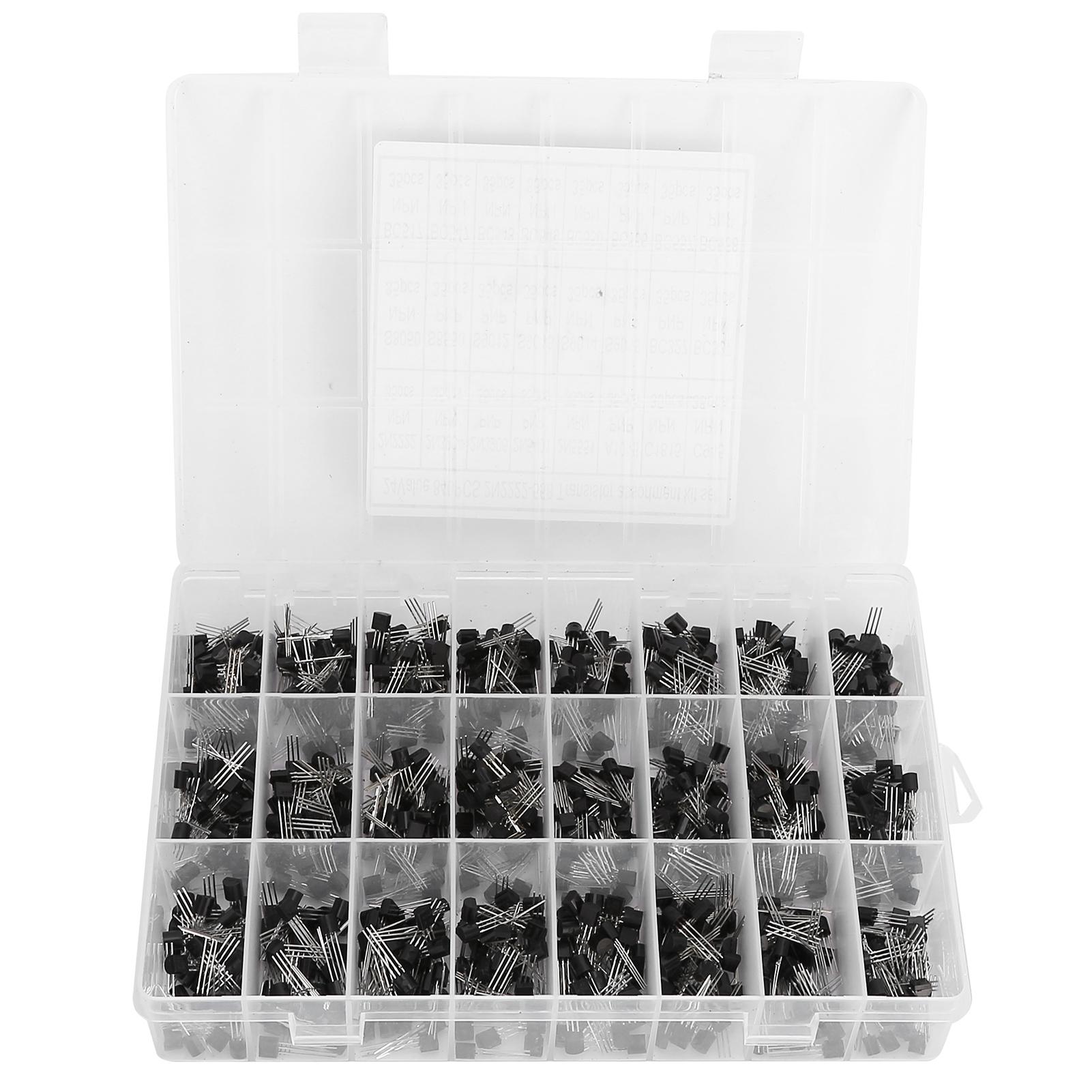 

840 Pcs InLine TO92 Transistors NPN Small Power Transistors Kit Box 2N2222ABC558