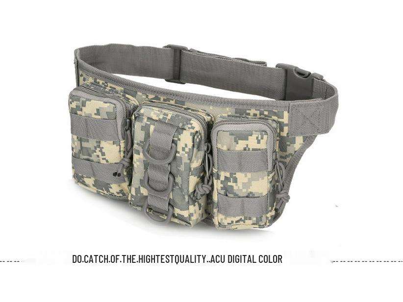 Tactical Camouflage Waterproof Fanny Pack for Outdoor, Cycling, and Mountaineering with Three Compartments