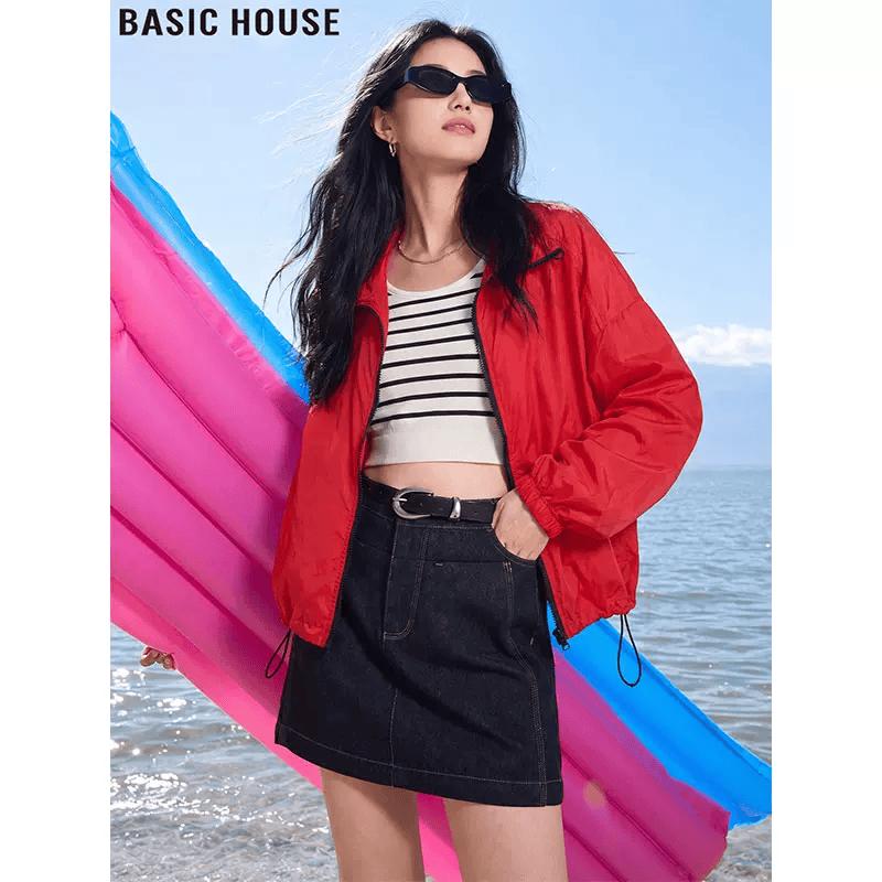 Basic House Lightweight Sun Protection Sports Jacket for Women L красный