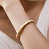 French Twist Design Gold Open Cuff Bracelet For Women