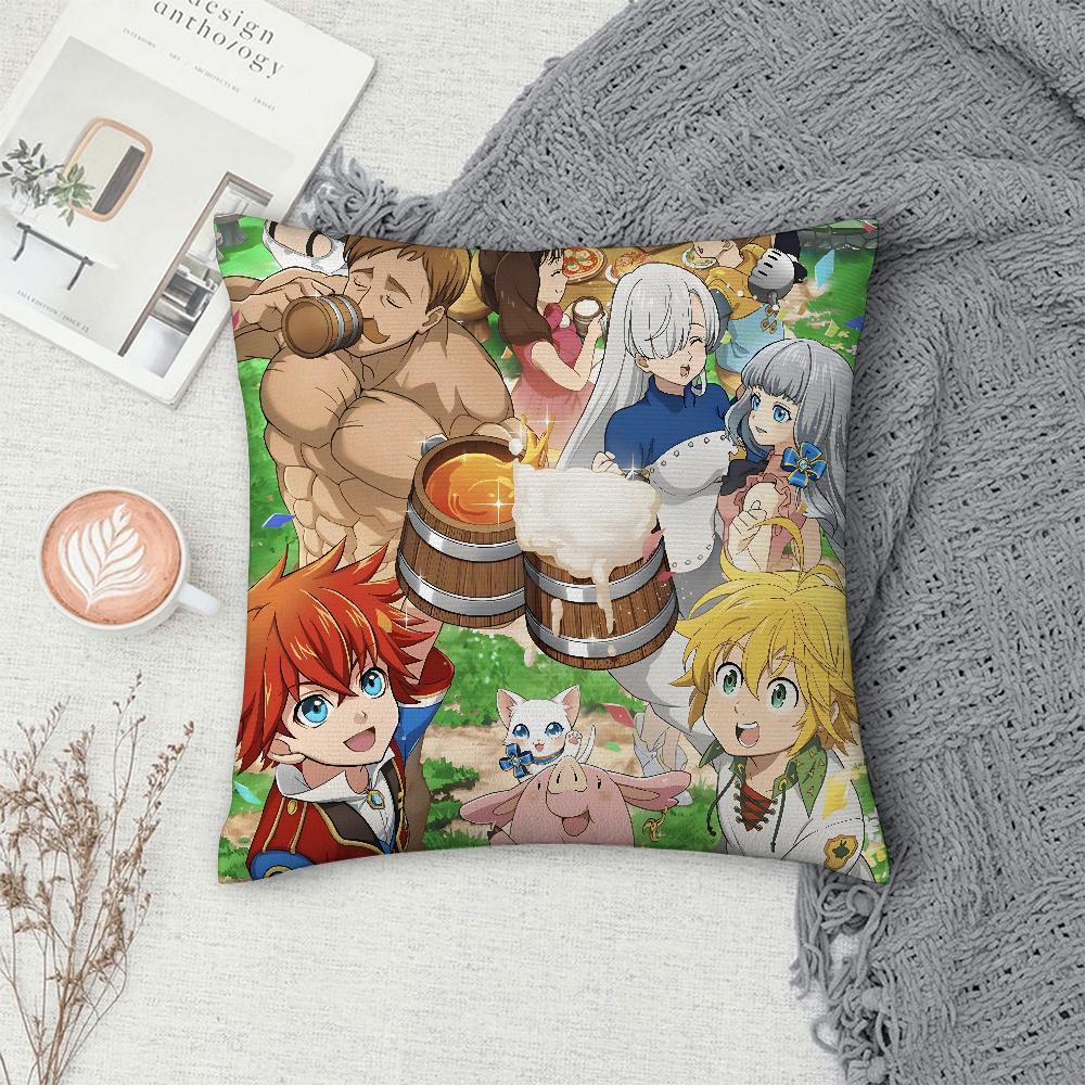 Anime 7 D-Deadly S-Sins Pillow Case Sofa Decorative Home Double-sided Print Plush Square Throw Pillow Covers Cushion Decor Cover