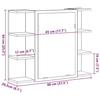 VidaXL Armoire à miroir de salle de bain chêne artisanal 80x20,5x64 cm, placard à miroir, armoire murale avec miroir, 856037