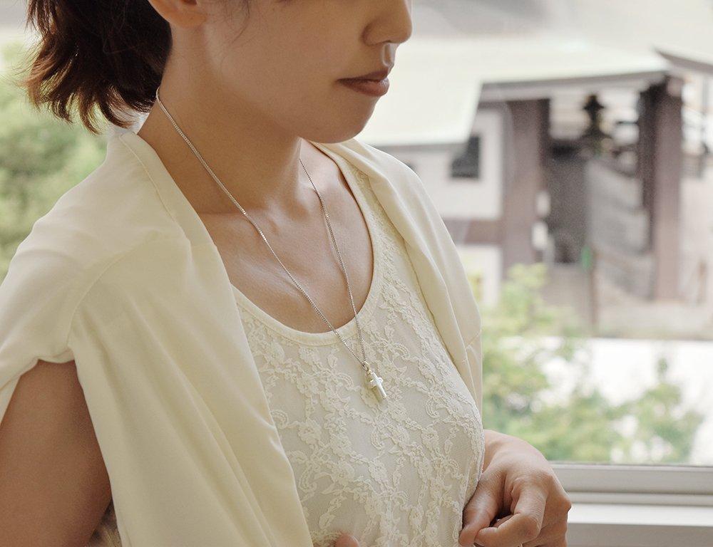 Cross Ashes Silver Handheld Memorial [Mirai Soso] K-102S Necklace, 925,