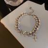 Women Exaggerated Fashion Personality Rhinestone Butterfly Cross Bracelet Hand Jewelry