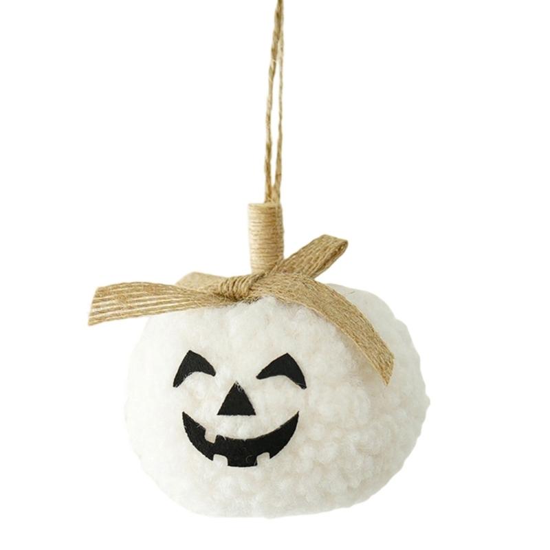 

Decoration Pumpkin Face Doll Ornament Flocking Fabric Soft Halloween Decoration For Party Display белый