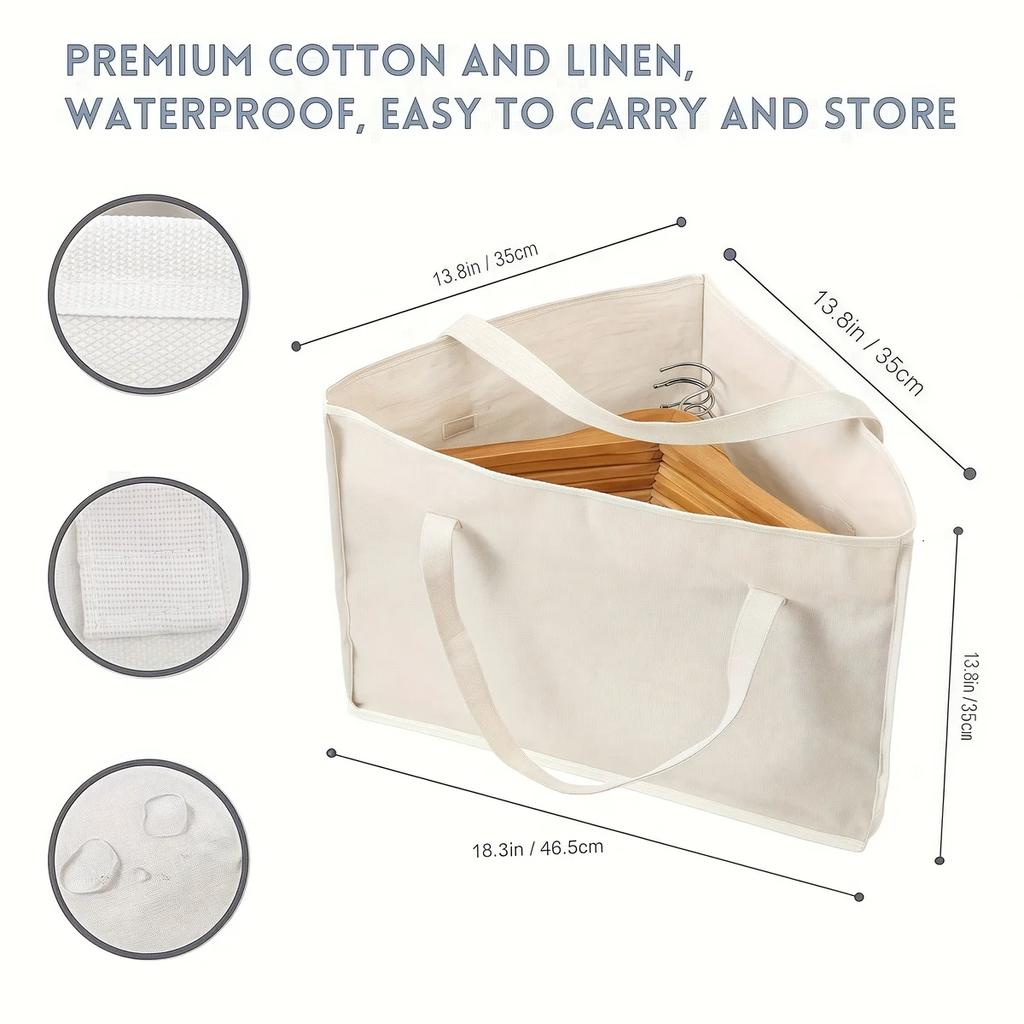 Triangle Space Save Hanger Organizer with Handle Rack Waterproof Portable Storage Bag for Convenient Closet Clothes Organizer