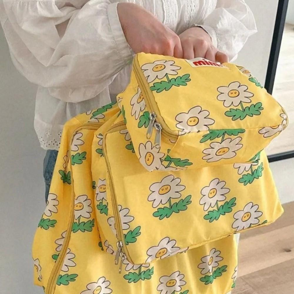 Portable Storage Bag with Zipper Handheld Bag Korean Tote Bag  Storage Organizer