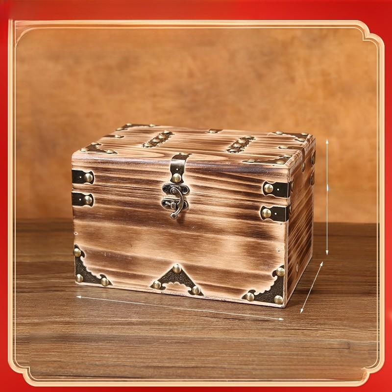 Organizer Wooden Vintage Box With Latch For Desktop Storage Decoration Gift