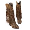 2025 Women's Winter Rivet Pointed-Toe Mid-Heel British Style V-Cut Retro Tassel Boots, Plus Size.