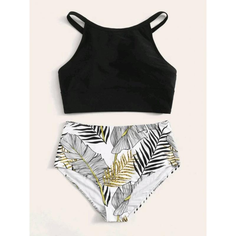 2024 Sexy Print High-Waisted Split Bikini Swimwear for Women