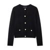 2025 Autumn/Winter New Arrival European & American Style Round Neck Long Sleeve Knit Cardigan