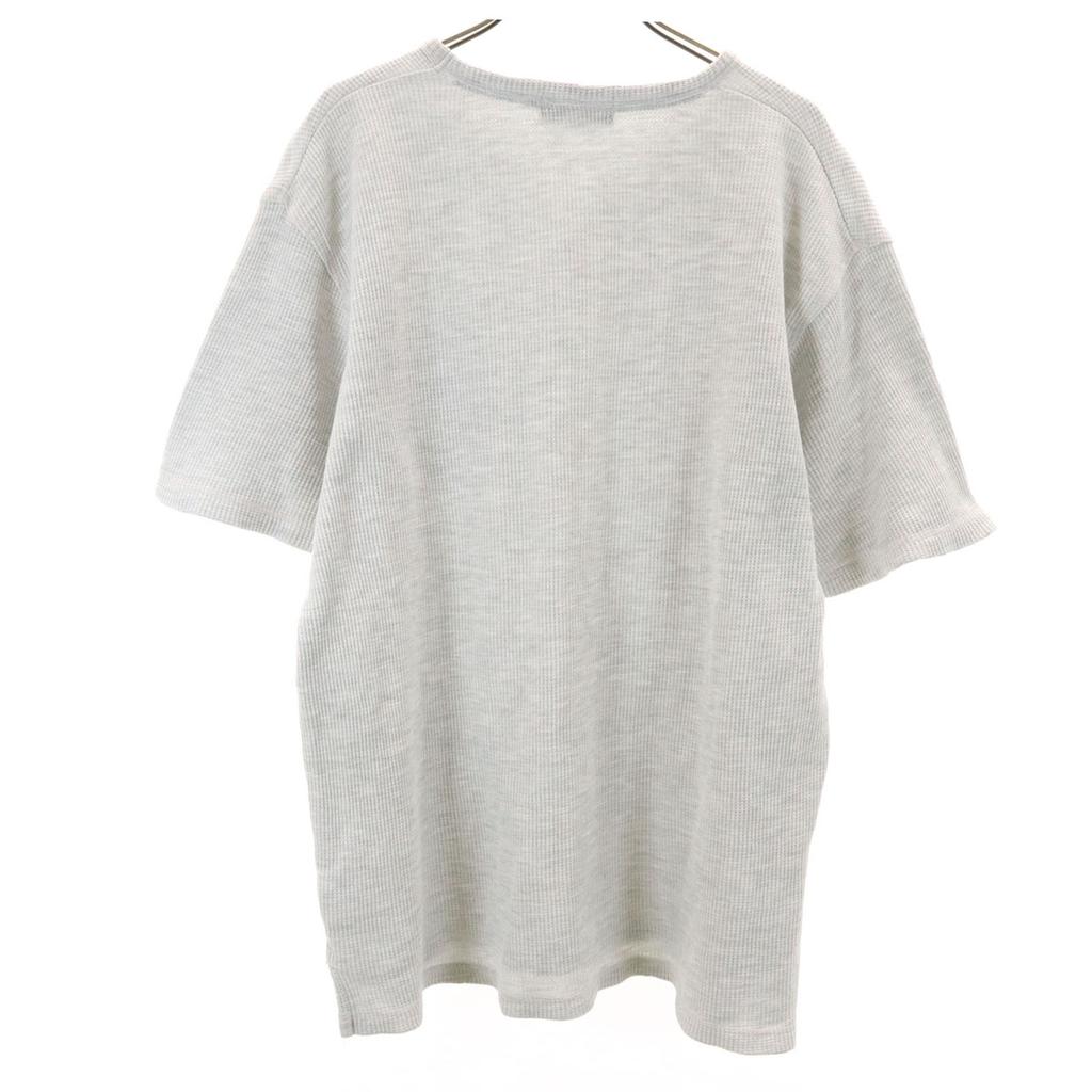 Yves Saint Laurent Short Sleeve V-neck Waffle T-shirt L Gray Pour Homme Men's Used