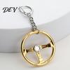 Wear Resistant Key Chain Steering Wheel Keychain for Backpacks, Metal Car Ring Holder, Decorative Handbag Charm Pendant Lovers