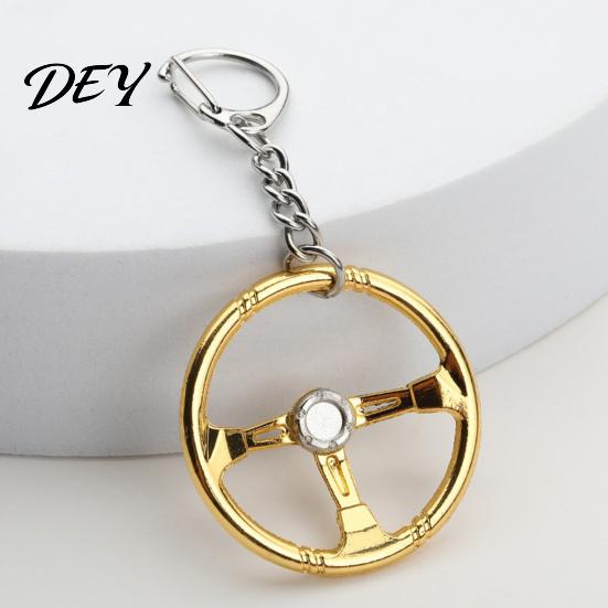 Wear Resistant Key Chain Steering Wheel Keychain for Backpacks, Metal Car Ring Holder, Decorative Handbag Charm Pendant Lovers