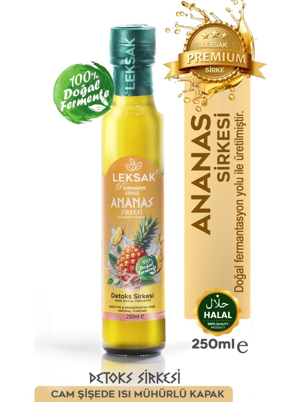 Aceto di Ananas 250ML Aceto Detox in Bottiglia di Vetro - Aceto Disintossicante Fermentato Naturale al 100%