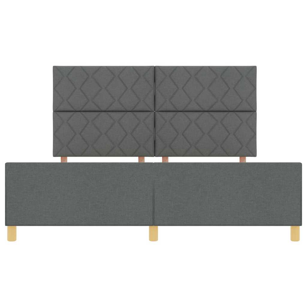 Bed Frame with Headboard Dark Gray 180 x 200 cm Fabric