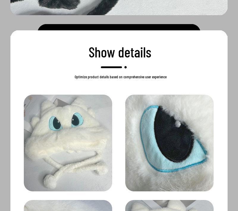 2025 Winter Couple's Warm, Slimming Plush Lei Feng Hat - Cute Light Fury & Night Fury Design for Women