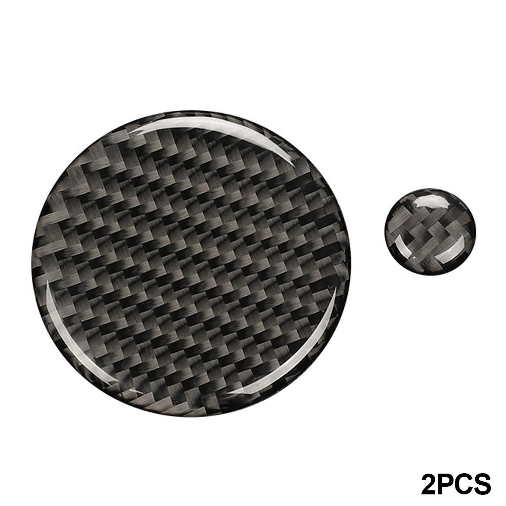 

2Pcs Car Real Volume Button Cover Trim Auto Styling Carbon Fiber Interior Accessories for Mazda 3 2020-2023 чорний