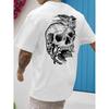 European Size Men'S Loose-Fitting Casual Summer T-Shirt with a Comfortable, Breathable Skull Print.