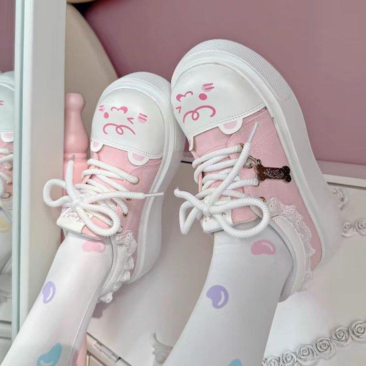 House cute soft girl canvas shoes women soft cute comfortable ins wind lolita potter college single shoes women lolita
