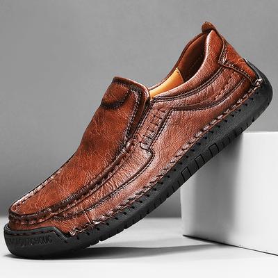 39-48 Frühling /Herbst Herren Casual Handgefertigt Übergröße Slipper Casual Fahren Auto Lederschuhe