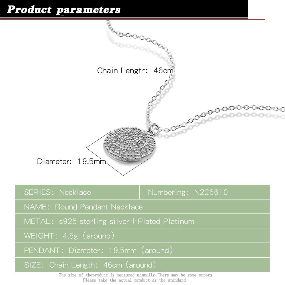 Fashion Women Jewelry 100%925 Sterling Silver Biscuit Shape  Pendant Necklace Kawaii Girl Choker Collar