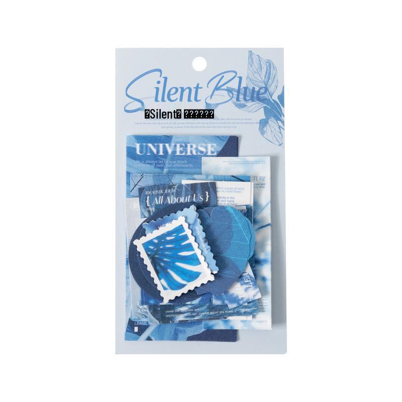 Stilles blaues Glitzer-Sticker-Set: Ketchup Girl Blues Thema DIY Journal Dekoration
