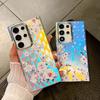 Electroplating Laser Flowers Suitable for Samsung S25 Ultra Mobile Phone Case Anti Fall S24PLUS Matte A56 Hard Shell